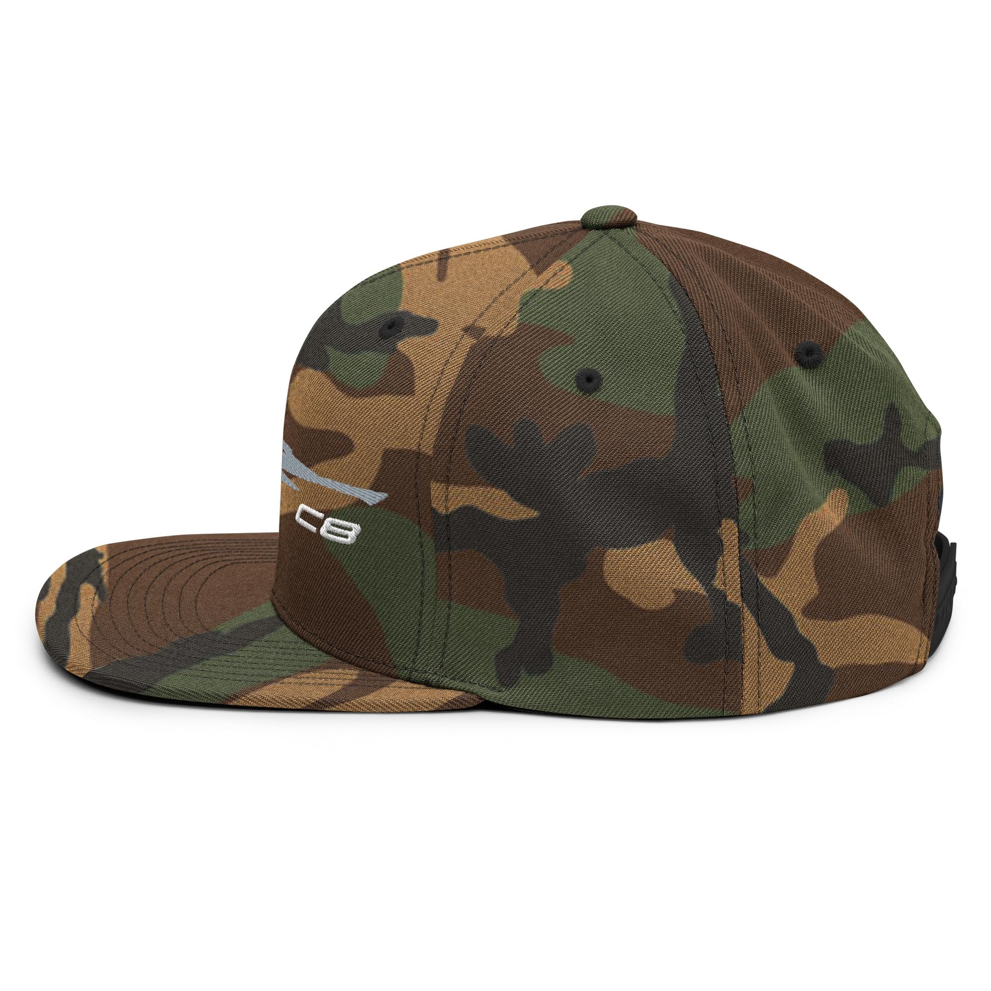 C8 kontur sylwetki, szaro-srebrny, czapka Vette Owner Snapback