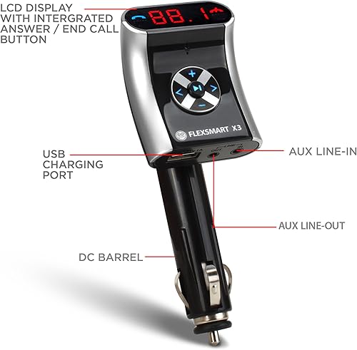 Miniatura 2 de GOgroove FlexSMART X3 transmisor FM por bluetooth con manos libres, Plateado