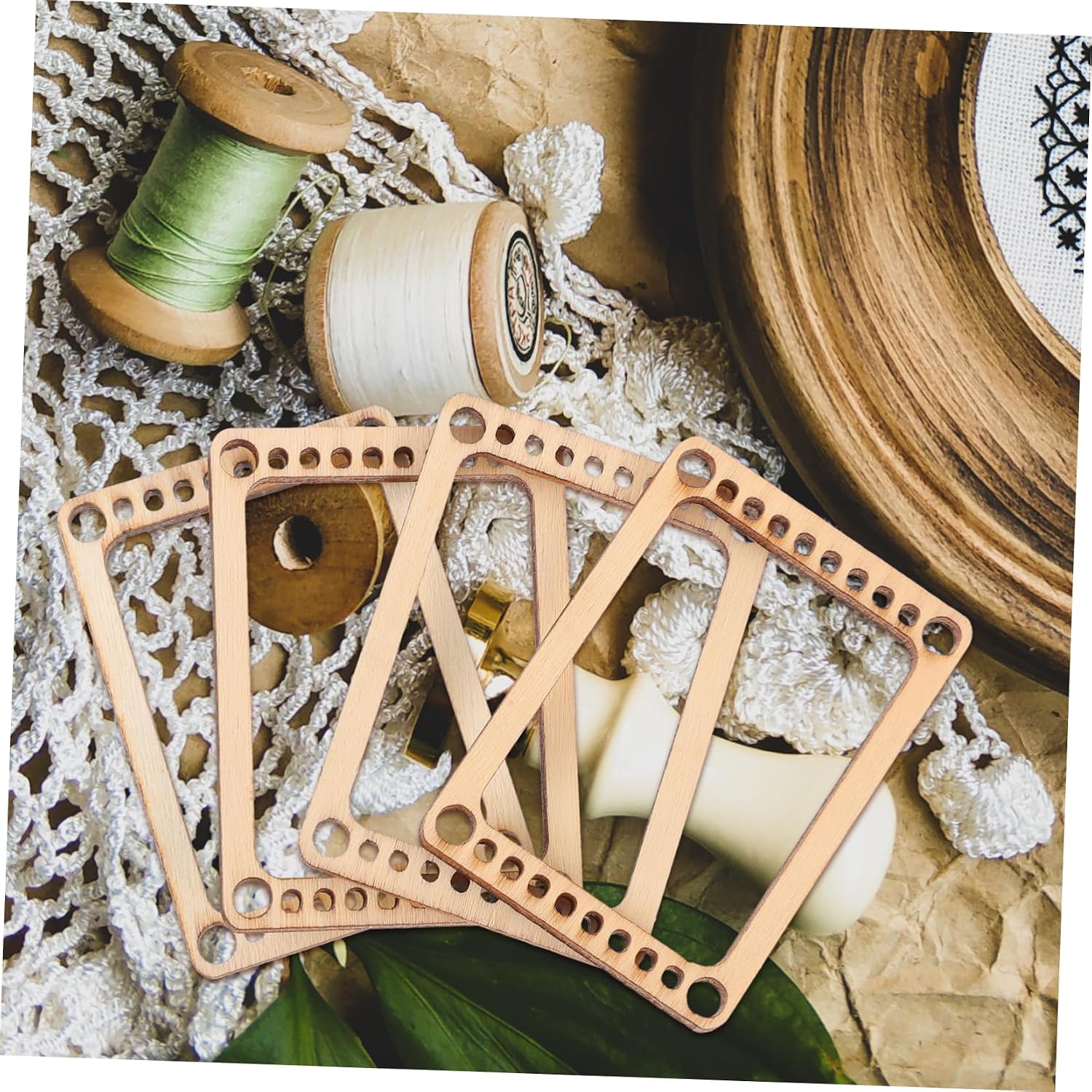 VILLFUL 4pcs Mini Weaving Board for Handcraft Projects Versatile Darning Tool for Weaving Easy to Store and Move for Tapestry and Scarf Making
