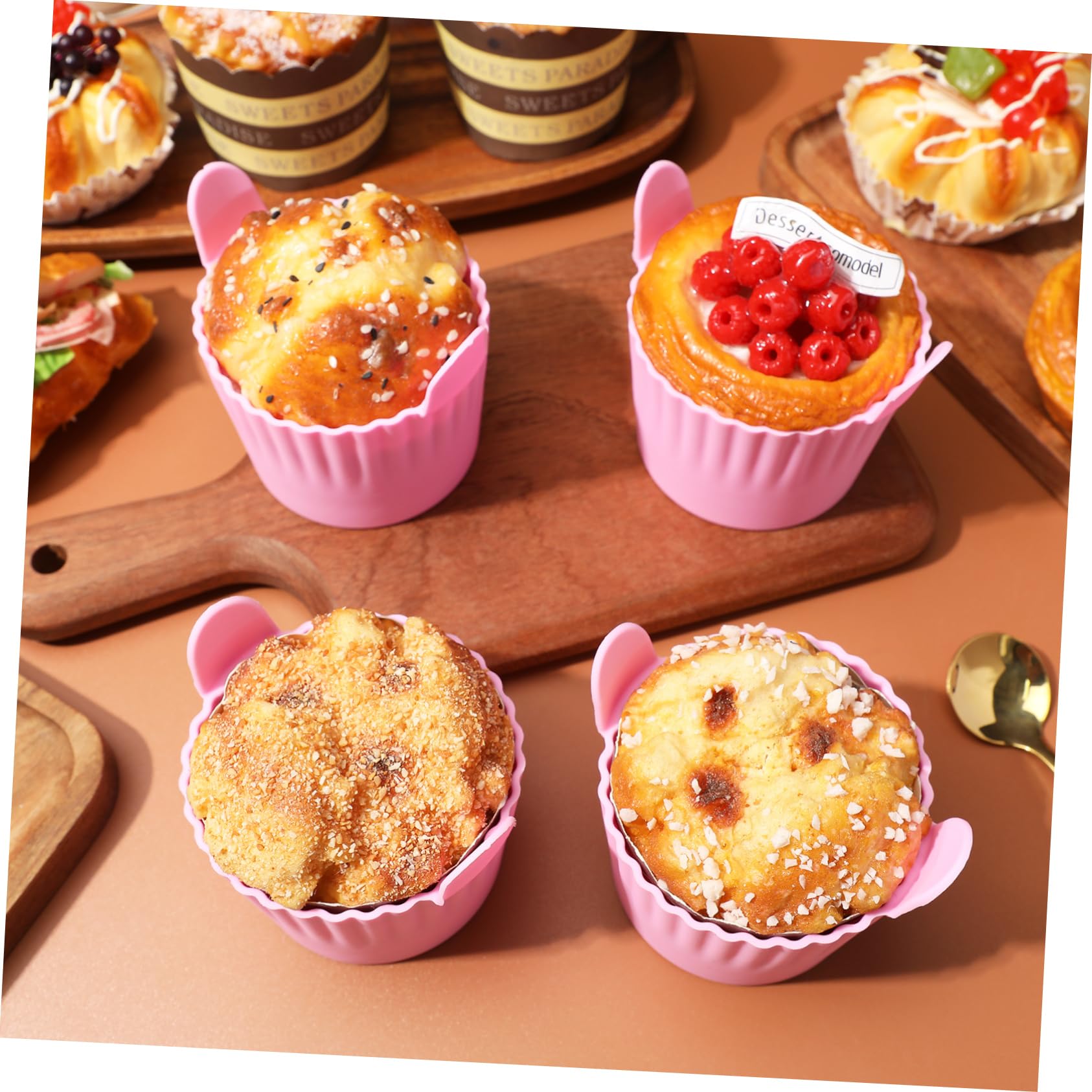 Alipis Lot De 5 Moules À Muffins En Silicone Réutilisables Pour Pâtisserie Familiale 4 Pièces X 5