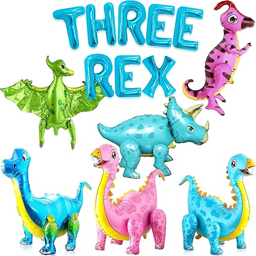 Miniatura 1 de KatchOn, Juego de globos gigantes de dinosaurio, paquete de 7, globos de dinosaurio para suministros de fiesta de cumpleaños, globos de dinosaurio