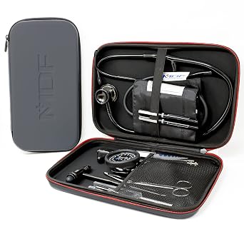 MDF Instruments, Hard Case for Classic Cardiology, MD One & Acoustica Stethoscopes, Reflex Hammers, Sphygmomanometers, Penlights - Mesh Pocket for Doctor & Nurse Accessories - Large MDFSCL12
