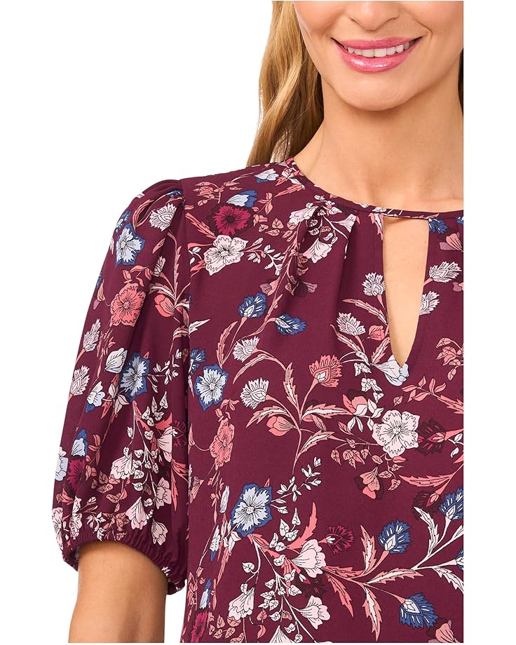 CeCe Front Keyhole Short Puff Sleeve Top - #3 of 3