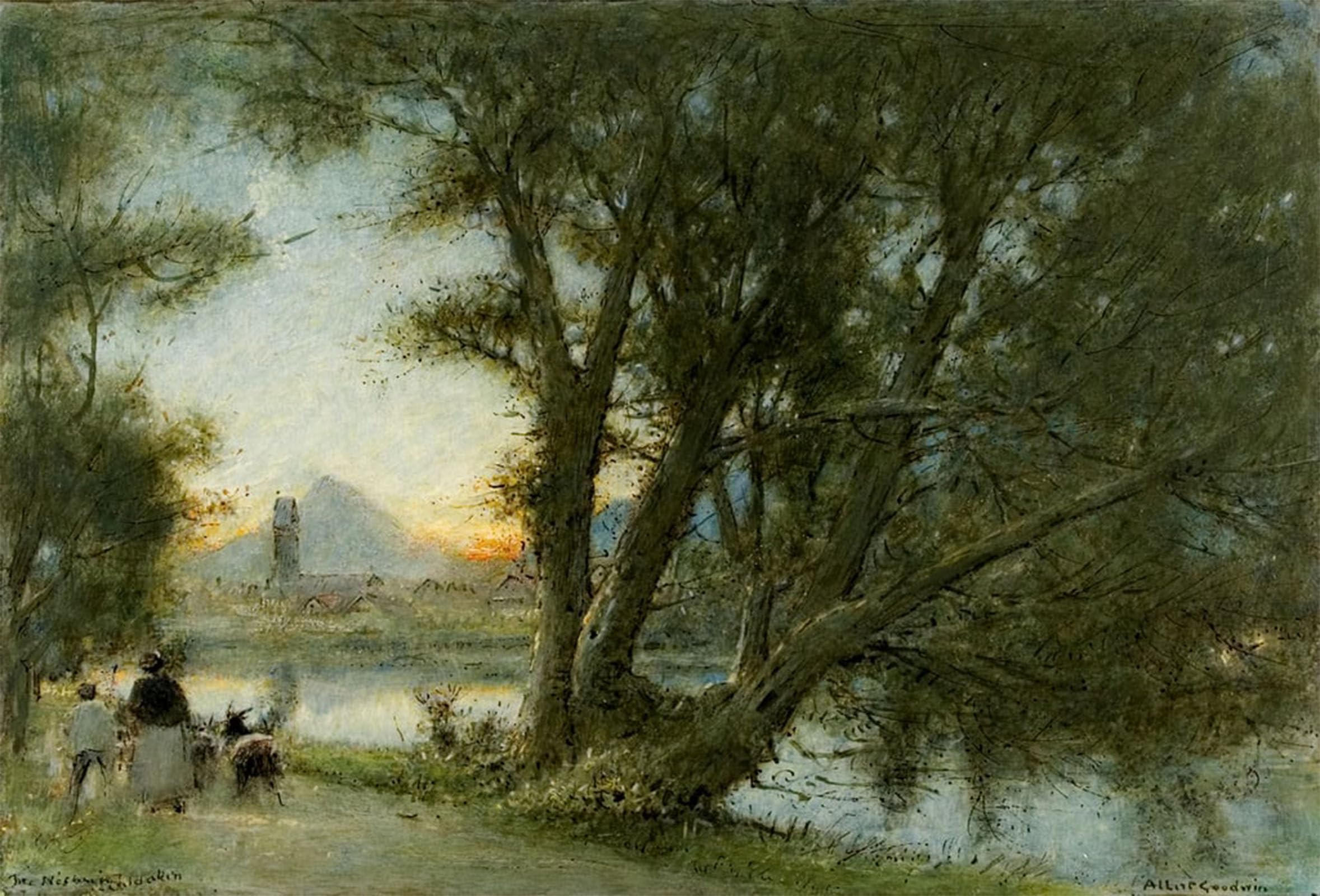 POSTERIIk Famous Animal Posters Vintage Picture the Village by Albert Goodwin Modern Wall Decor for Home Decor 60x90cm