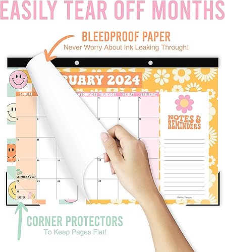 Miniatura 6 de Calendario de escritorio grande retro 2024-2025  Calendario de escritorio 2024 mensual, calendario de escritorio 2024-2025, planificador de