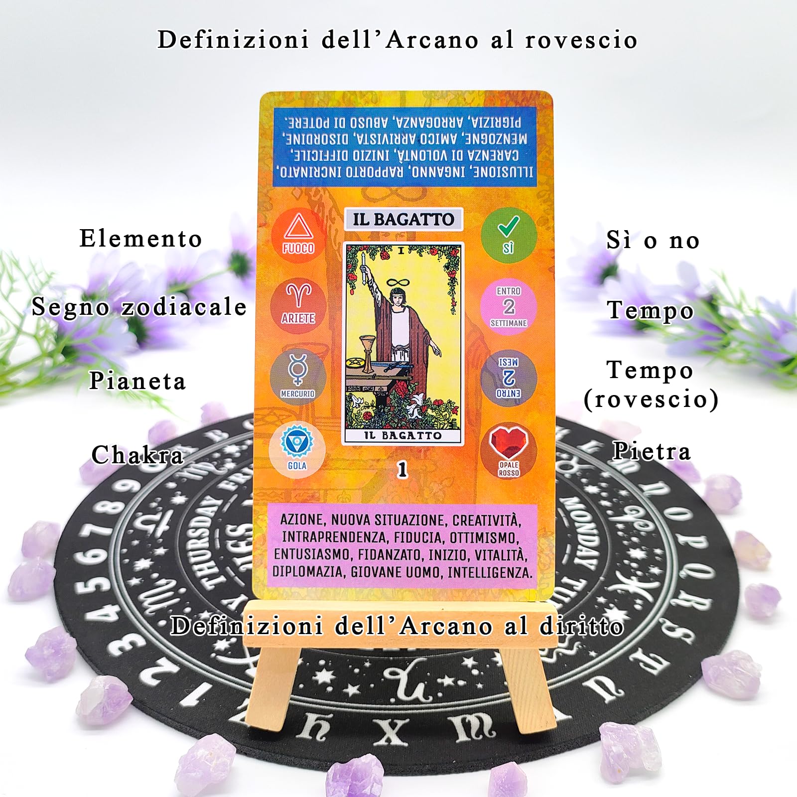 L'Oracolo dei Tarocchi in Italiano, 86 Carte Divinatorie con Libro Guida per Principianti ed Esperti, Oracoli Speciali e Completi. Nuova versione.