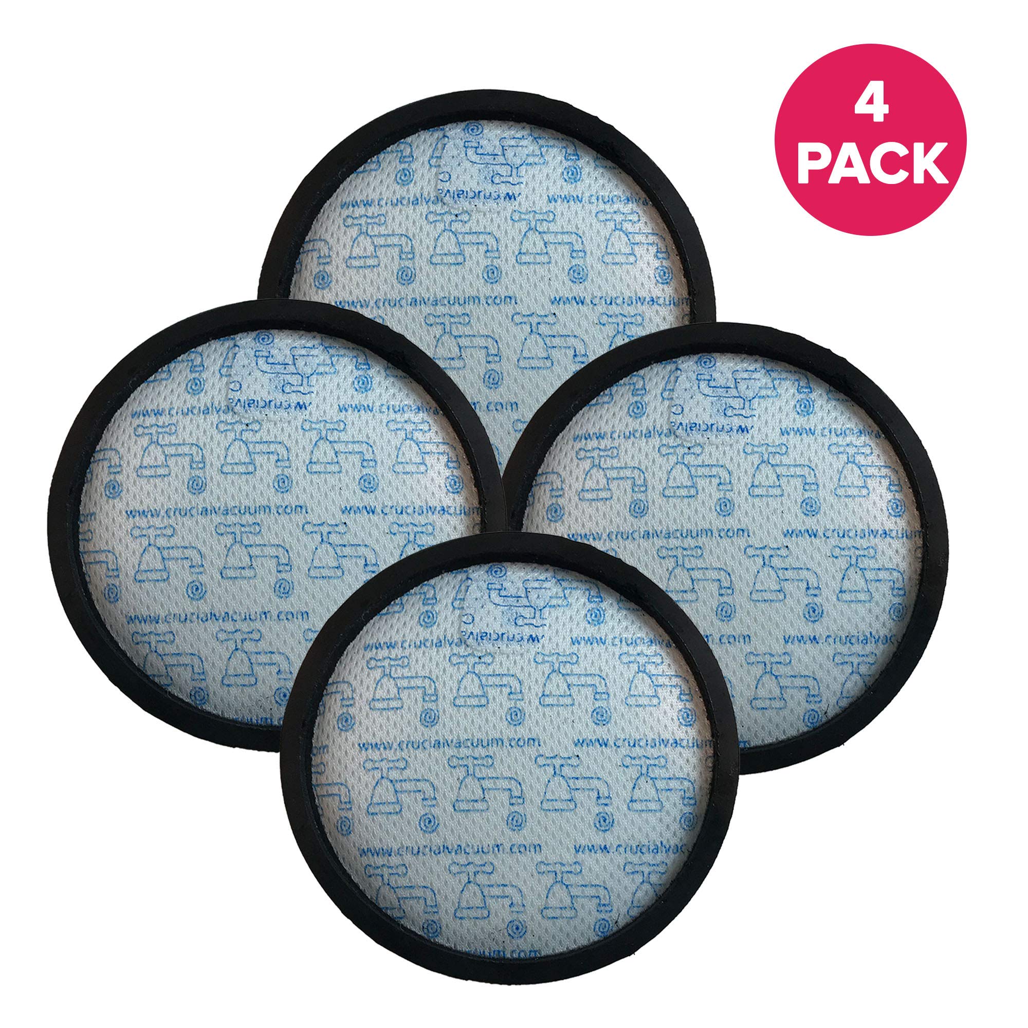 Crucial Vacuum Pre-Filter Replacement - Compatible with DC-18 Pre-Motor Filter - Pair with Part 911685-01 For Long Life - Compact, Washable, Reusable Vacuum Filter - Perfect For Home (4 Pack)
