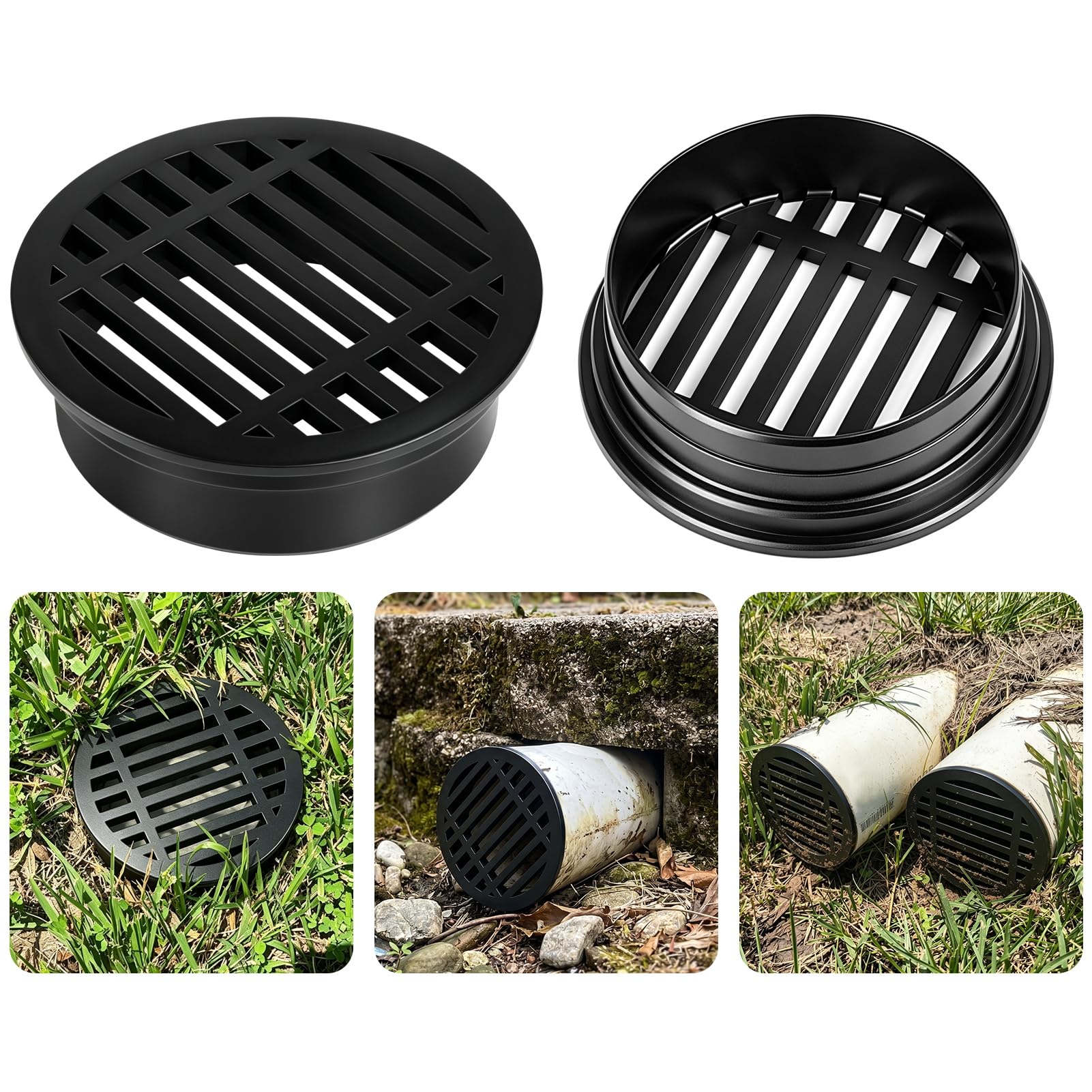 Rejilla de drenaje resistente a los rayos UV de 4" para filtración exterior duradera