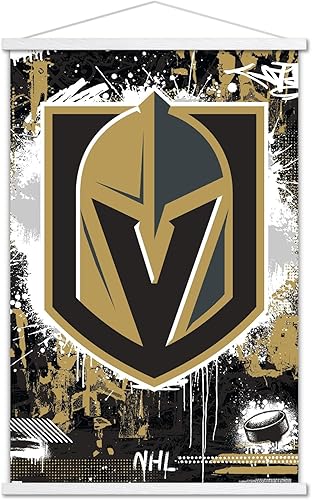 Trends International NHL Vegas Golden Knights - Póster de pared con logotipo Maximalist 23, 22.37 x 34.00 pulgadas, impresión premium y colgador