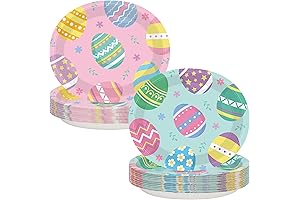 QZYL Easter Paper Plates, 50PCS Large Oval Easter Plates