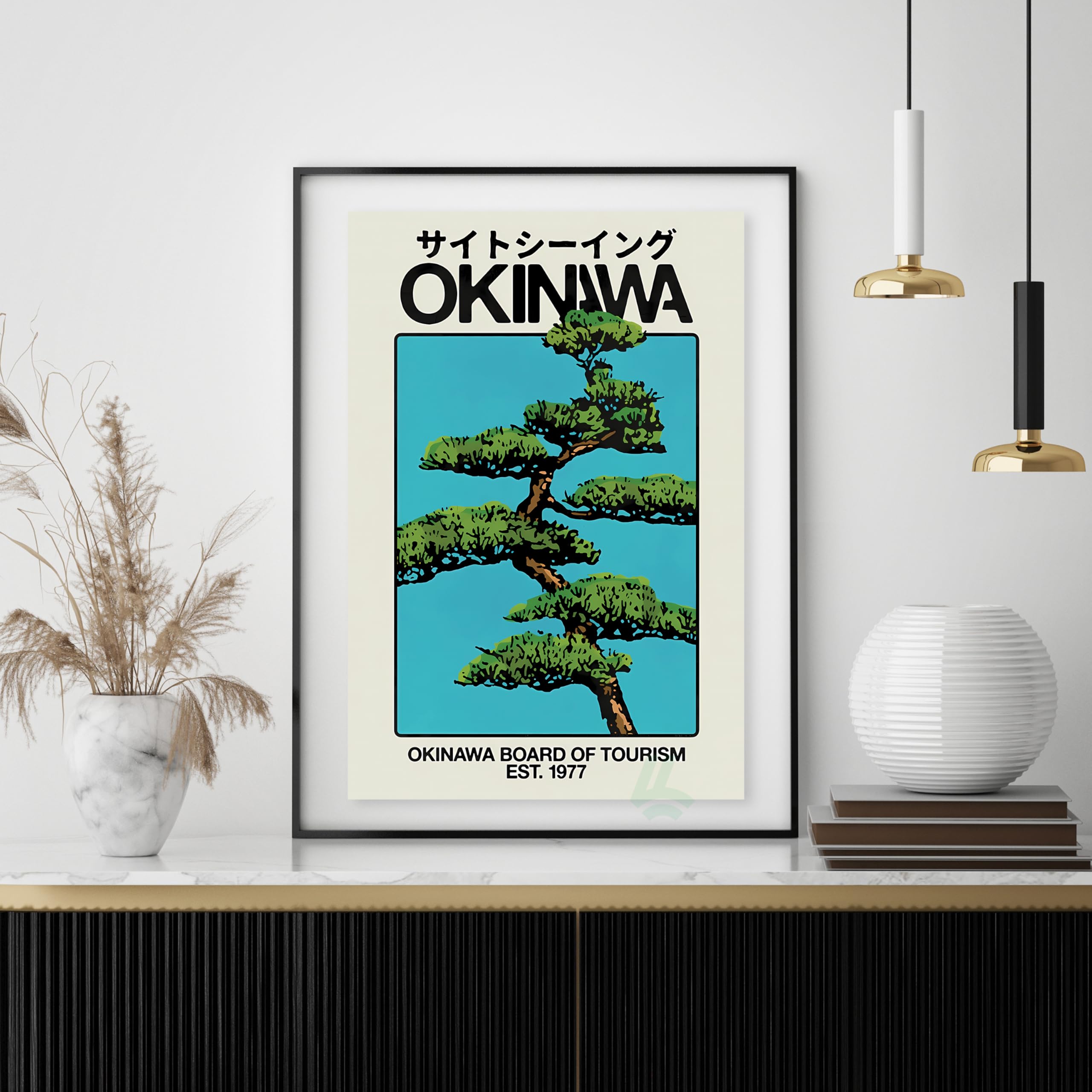 Lebe and Liebe Okinawa Poster Japan Travel Print, Vintage 70s