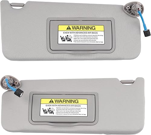 Miniatura 7 de Dasbecan Visera parasol gris para el lado izquierdo del conductor con luz compatible con Honda Accord 2008-2017, reemplaza # 83280-TA5-A51ZA
