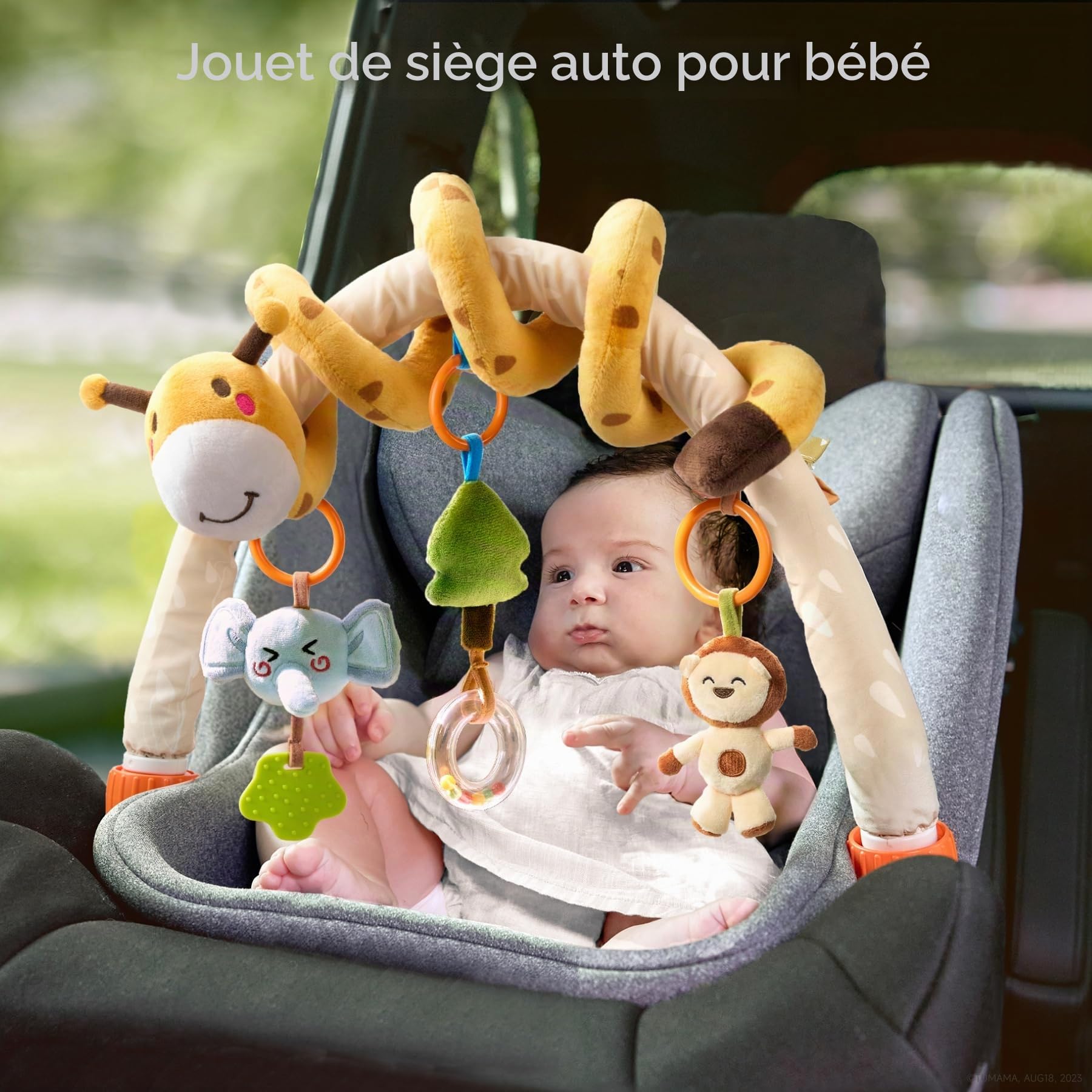 TUMAMA Kids Jouet Arche pour Poussette, Mobile Portable pour bassinette, siège Auto, Accessoires pour Berceau, Arche d'activité de Voyage pour bébés de 0 à 12 Mois.