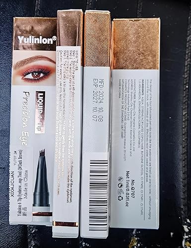 Miniatura 8 de Lápiz de cejas de 4 puntas, 6 colores, resistente al agua, de larga duración, herramienta de maquillaje profesional (2# marrón oscuro)