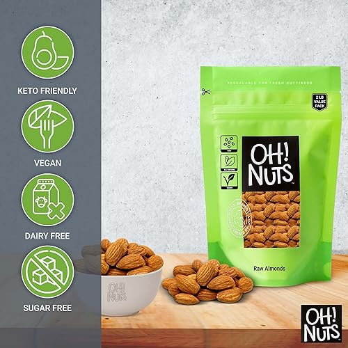Miniatura 7 de Oh! Nuts Paquete a granel de almendras crudas, nueces de almendra a granel para aperitivos y hornear, almendras enteras totalmente naturales y altas