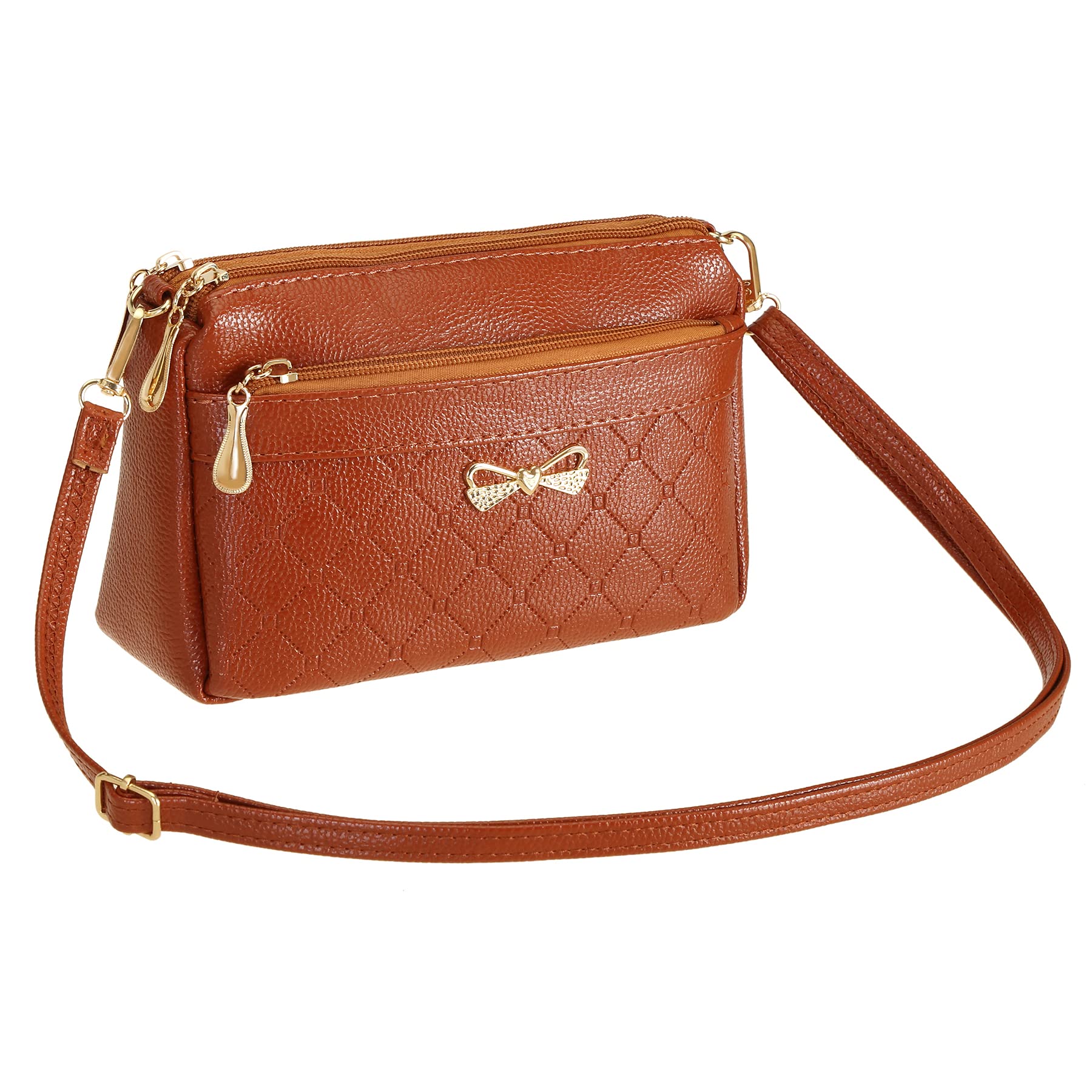 FULEI Women Handbags Shoulder Bags Small Square Soft PU Leather Cross Body Ladies Bags Elegant Butterfly Decoration