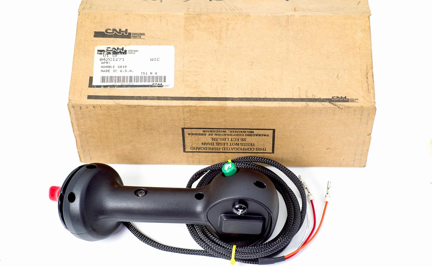 Left Handle 84201271，47777522 - Horn/2-Speed Control for Case SR130-SV300 Excavators | 200-Series Grip, Mechanical Control, No Multifunction Electric