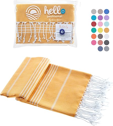 Hello Peshtemal Toalla de playa turca, prelavada, 100% algodón, suave, absorbente, de secado rápido, sin arena, toallas de baño de gran tamaño para