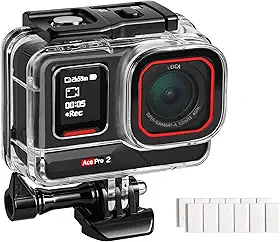 FiTSTILL Caixa Estanque Subaquática Insta 360 Para Ace Pro 2/Ace Pro, À Prova D'Água Até 50 Metros (164 Pés).