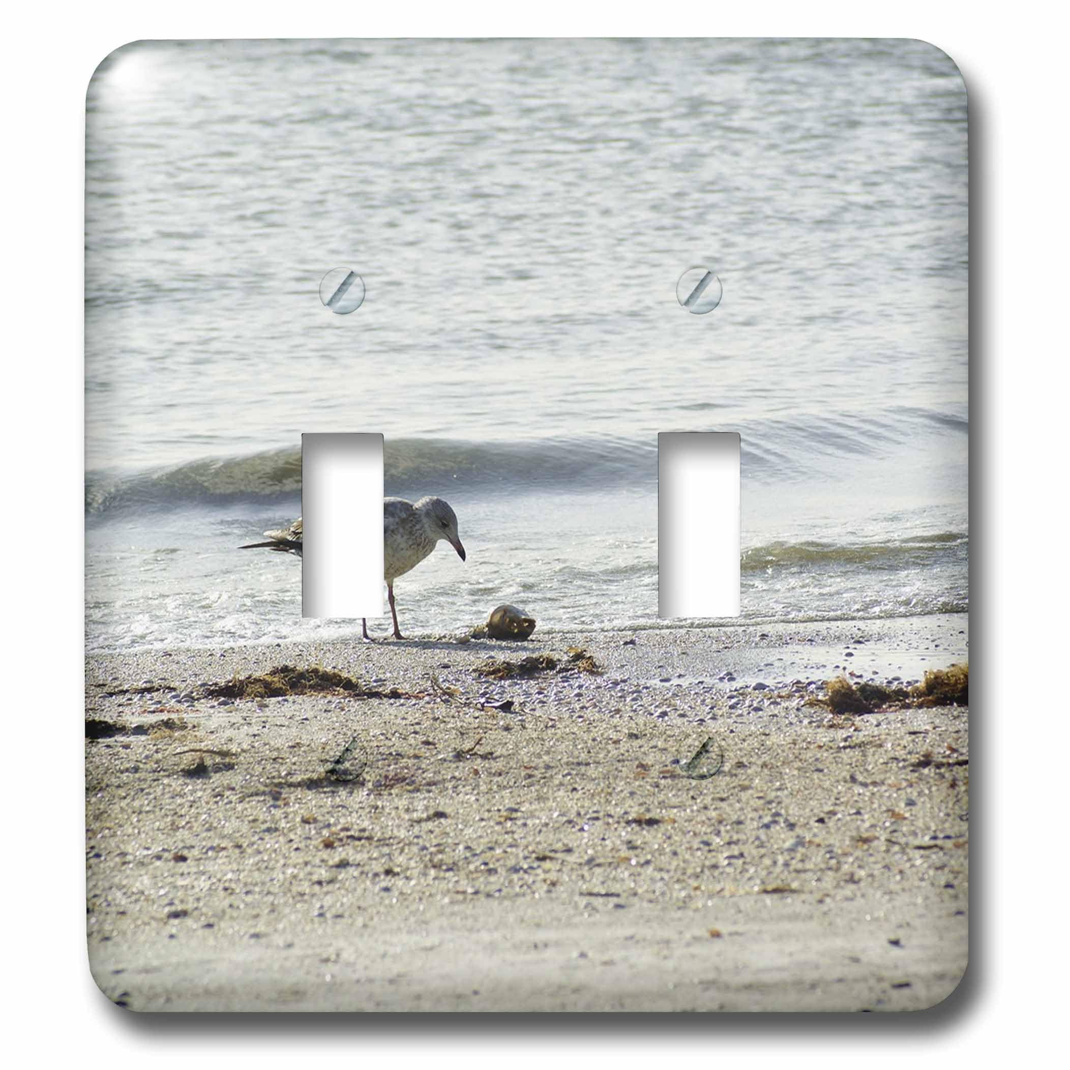 Interrupteur double oiseau poisson plage pour remplacer une plaque murale jaunie ou terne