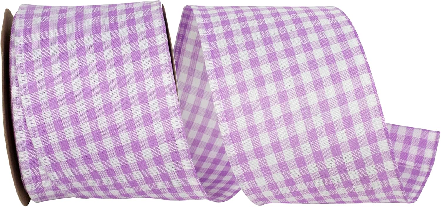 Reliant Ribbon 90052W-065-40K Great Gingham 3 Value Wired Edge Ribbon, 2-1/2 Inch X 50 Yards, Red