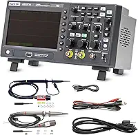 Hantek Osciloscópio de armazenamento digital dso2c10, largura de banda de 100mhz, 2 canais, canal duplo, 1gsa/s, profundidade de memória de 8m com sonda de alta tensão
