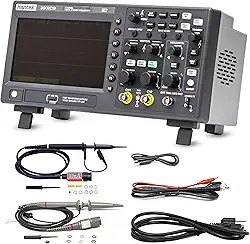 Hantek Osciloscópio de armazenamento digital dso2c10, largura de banda de 100mhz, 2 canais, canal duplo, 1gsa/s, profundidade de memória de 8m com sonda de alta tensão