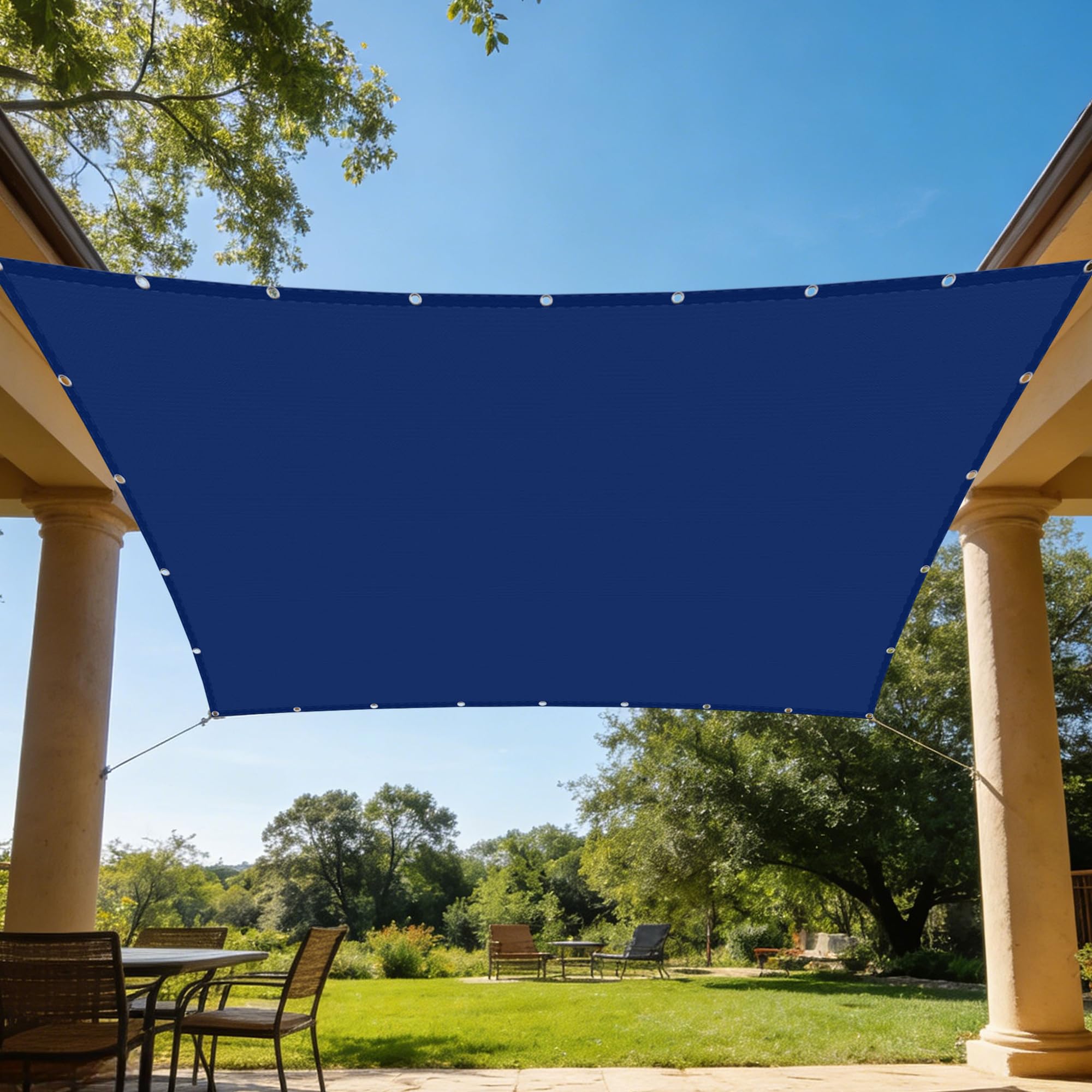 Toile ombrage rectangulaire 140x260 bâche extérieure anti-UV imperméable bleu