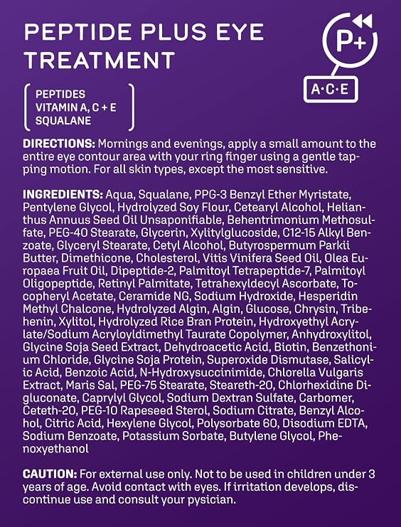 DCL Skincare Peptide Plus Eye Treatment for Wrinkles & Puffiness, 0.5 Fl oz
