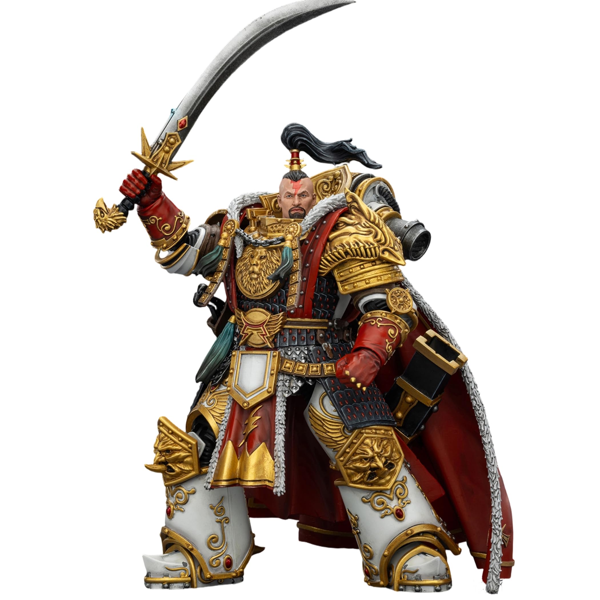 JOYTOY Warhammer 40K figurki akcji 1/18 białe blizny Jaghatai Khan Primarcha V Legionu prezenty urodzinowe model kolekcjonerski Warhammer miniatury