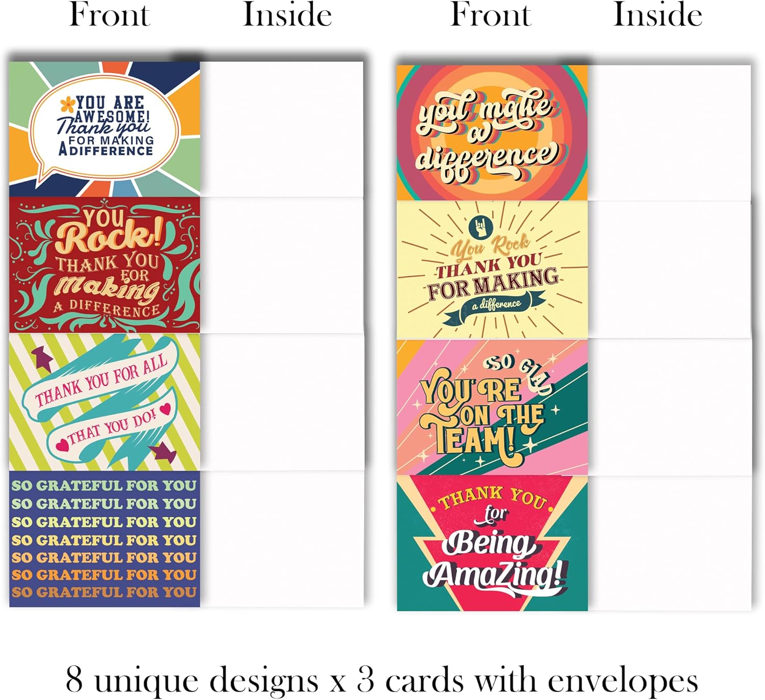 Hat Acrobat Employee Appreciation Cards with Envelopes - 24 Encouragement Cards to Inspire Your Team, Staff, Students or The Perfect Appreciation Gifts Compliment (8 designs) - Image 2