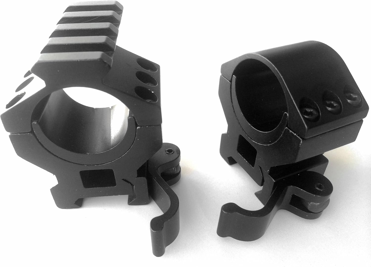 Ade Advanced Optics® Heavy Duty Quick Detach Qd Medium Scope Rings Set 30mm 1" Picatinny with Accessory Rail Tops, 30 mm, 1 inch