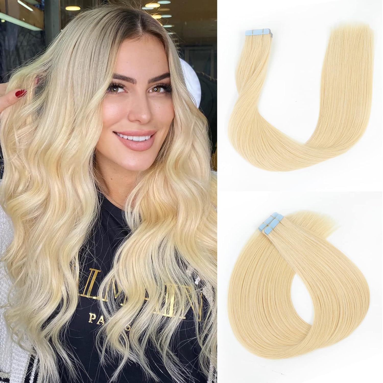 Icyfim 613 Blonde Tape In Hair Extensions Human Hair For