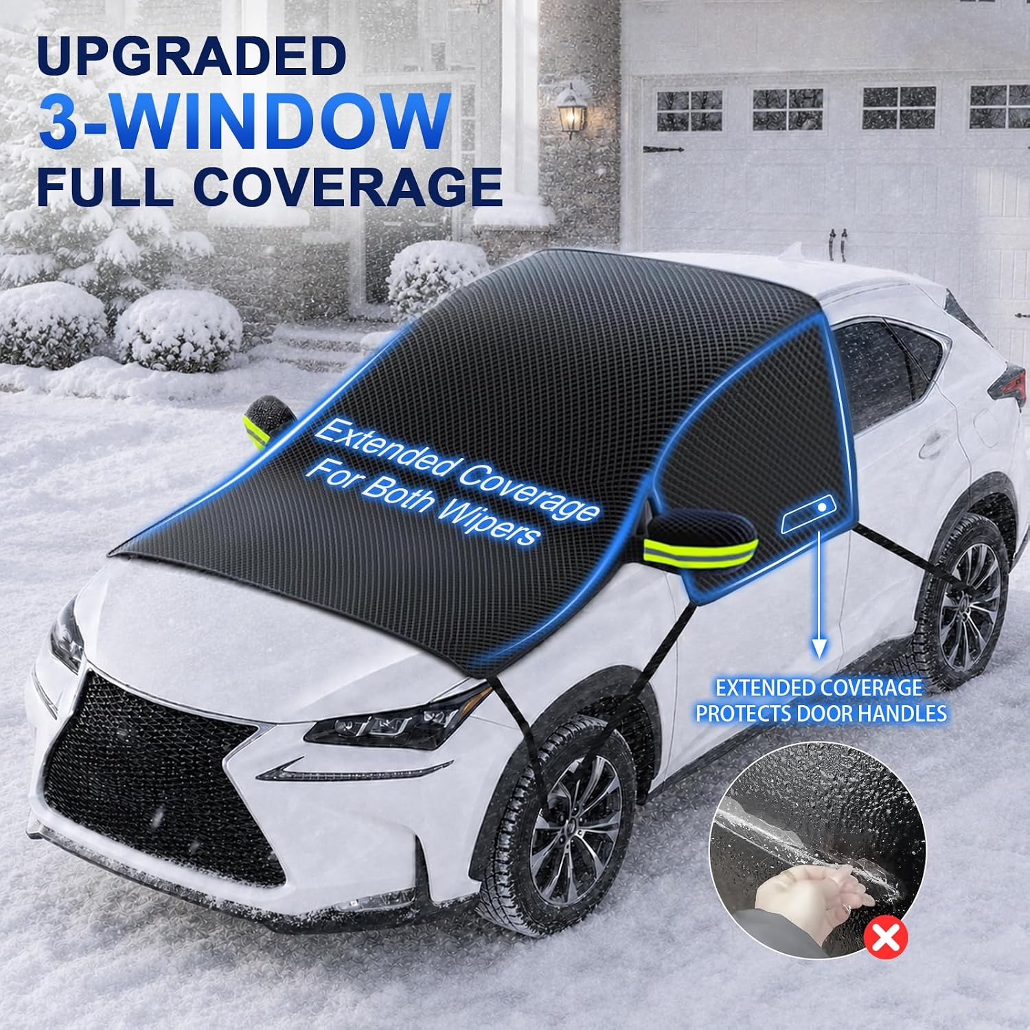 Windshield Cover for Ice and Snow, Magnetic Hail Oversize 120"x57"