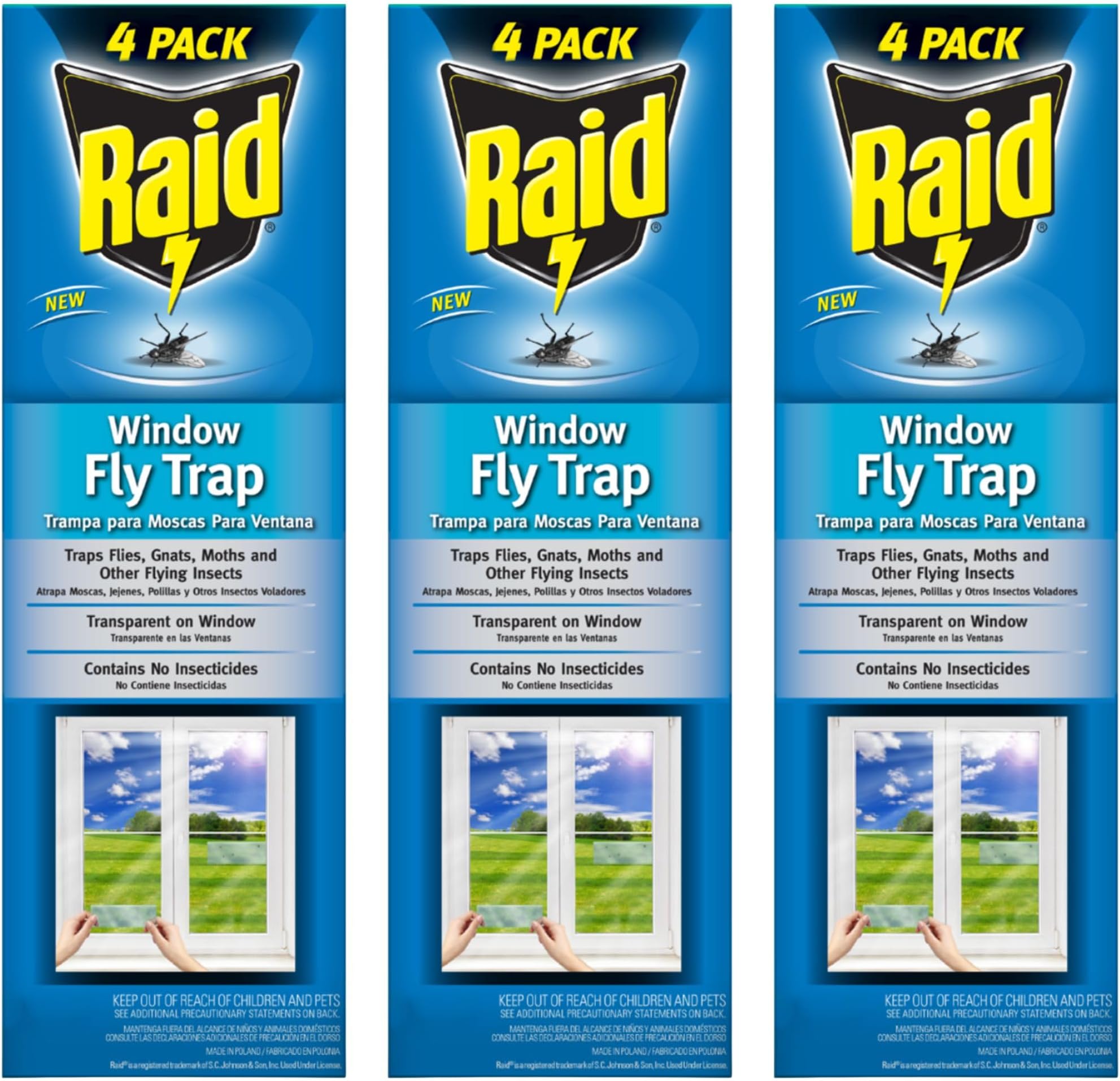Raid Window Fly Trap, 4 Count (Pack of 3)