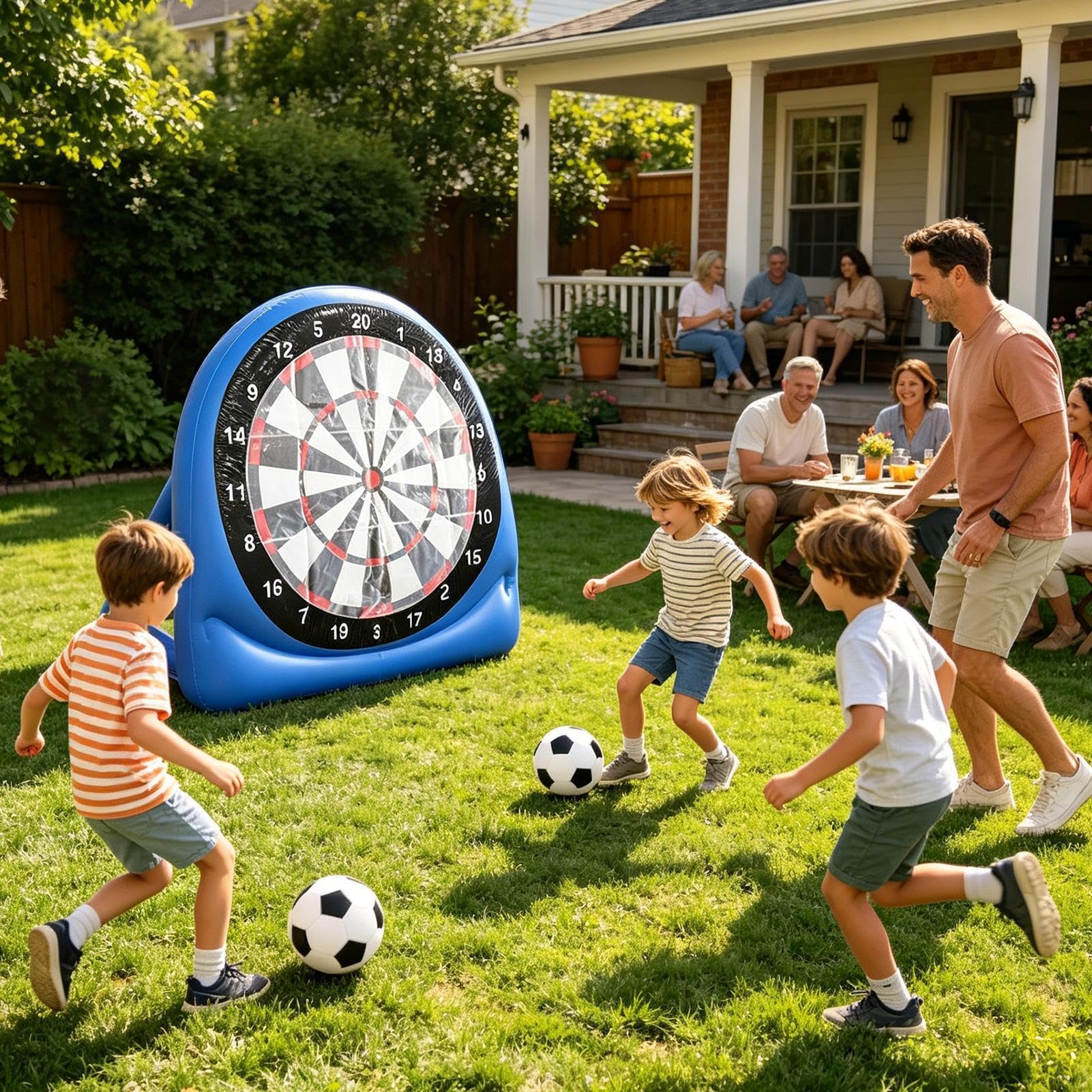 Target Soccer Board – 150 cm Große Fußball-Target-Dartscheibe, Aufblasbare Fußbälle, Dartscheiben | Outdoor-Dart-Wurfspiel Mit 2 Fußbällen, Für Outdoor-Kinder, Mädchen, Teenager, Rase