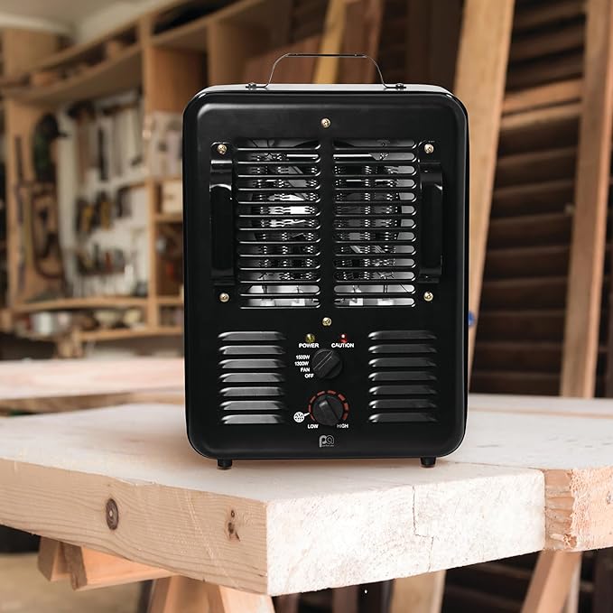 Calefactor Eléctrico Portátil 1500W con Termostato Ajustable miniatura 2