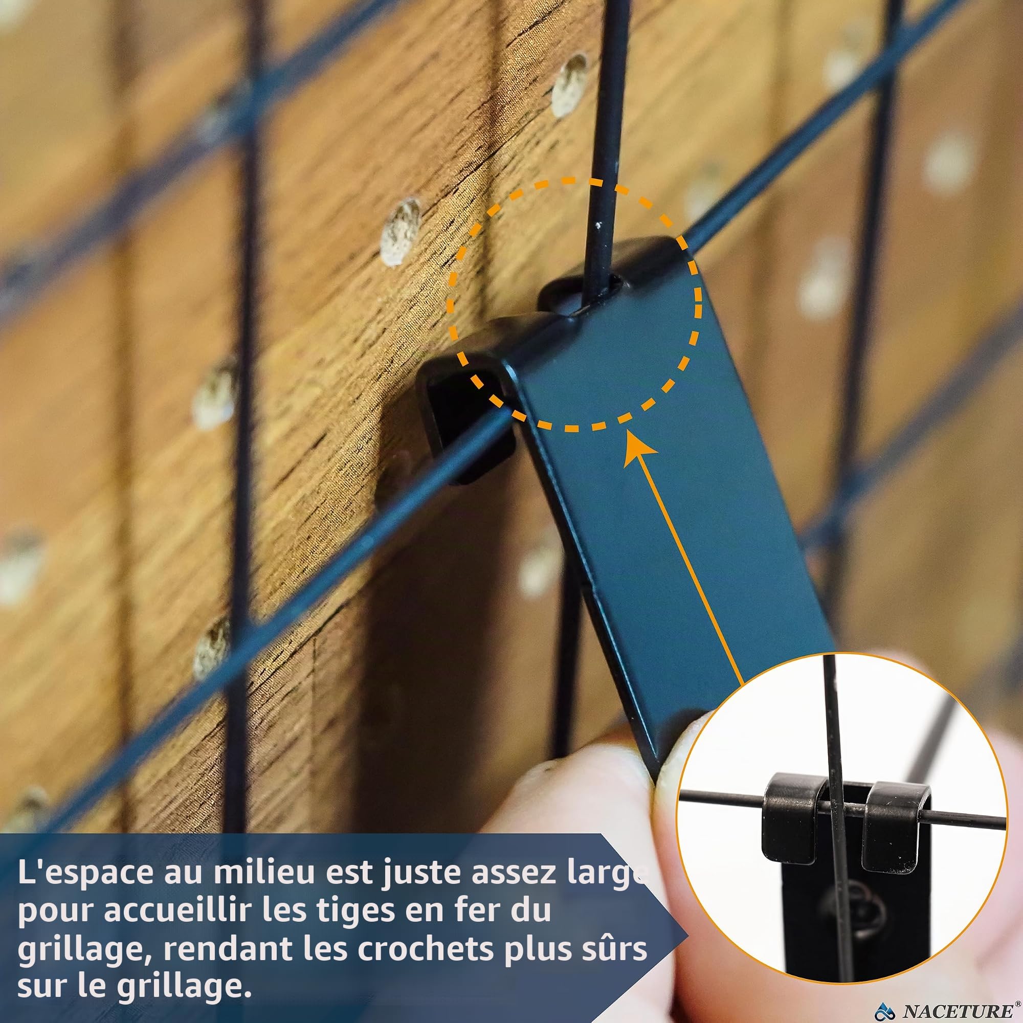 Lot de 24 Crochets à Double Grille pour Panneau Mural - 15,2 cm avec Crochet Supplémentaire sur le Bas - Durables pour Accrocher des Accessoires
