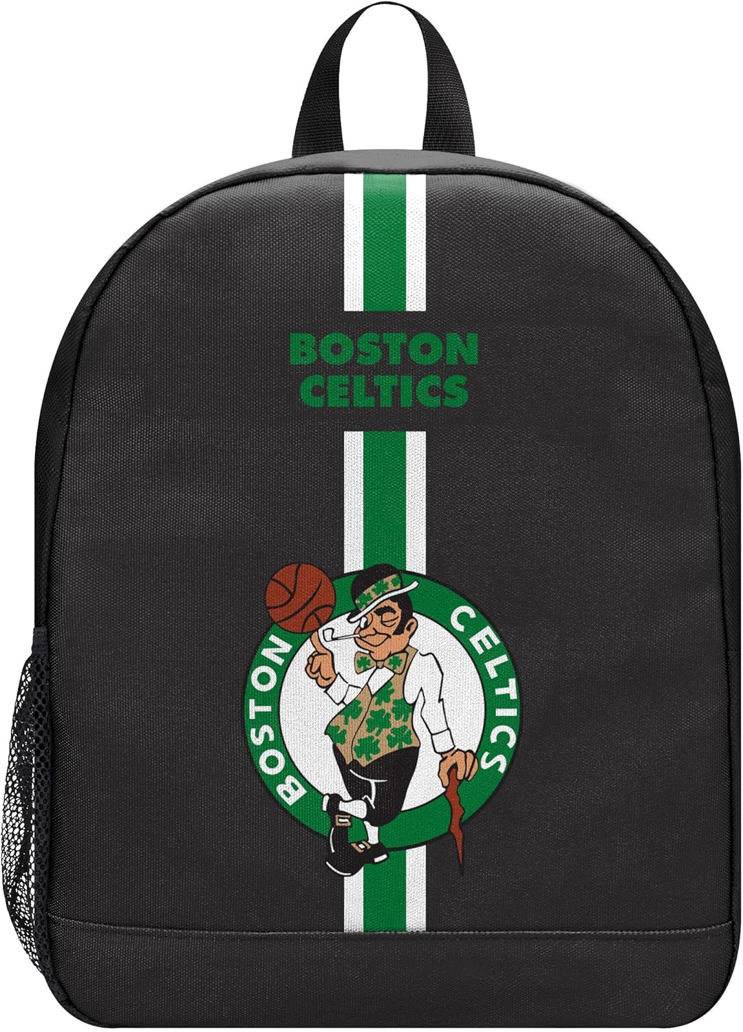 FOCO - NBA Youth Size Team Logo Striped Backpack - Ages 6-12 Years Old - Boston