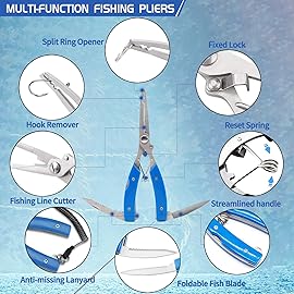 XBLACK 5 Pack Fishing Tool Kit Fishing Pliers Fish Gripper Fishing Scale Fish Grip Tools Folding Line Snip Fish Hook Remover Tool Set Saltwater Resistant Fishing Gear Tool Set