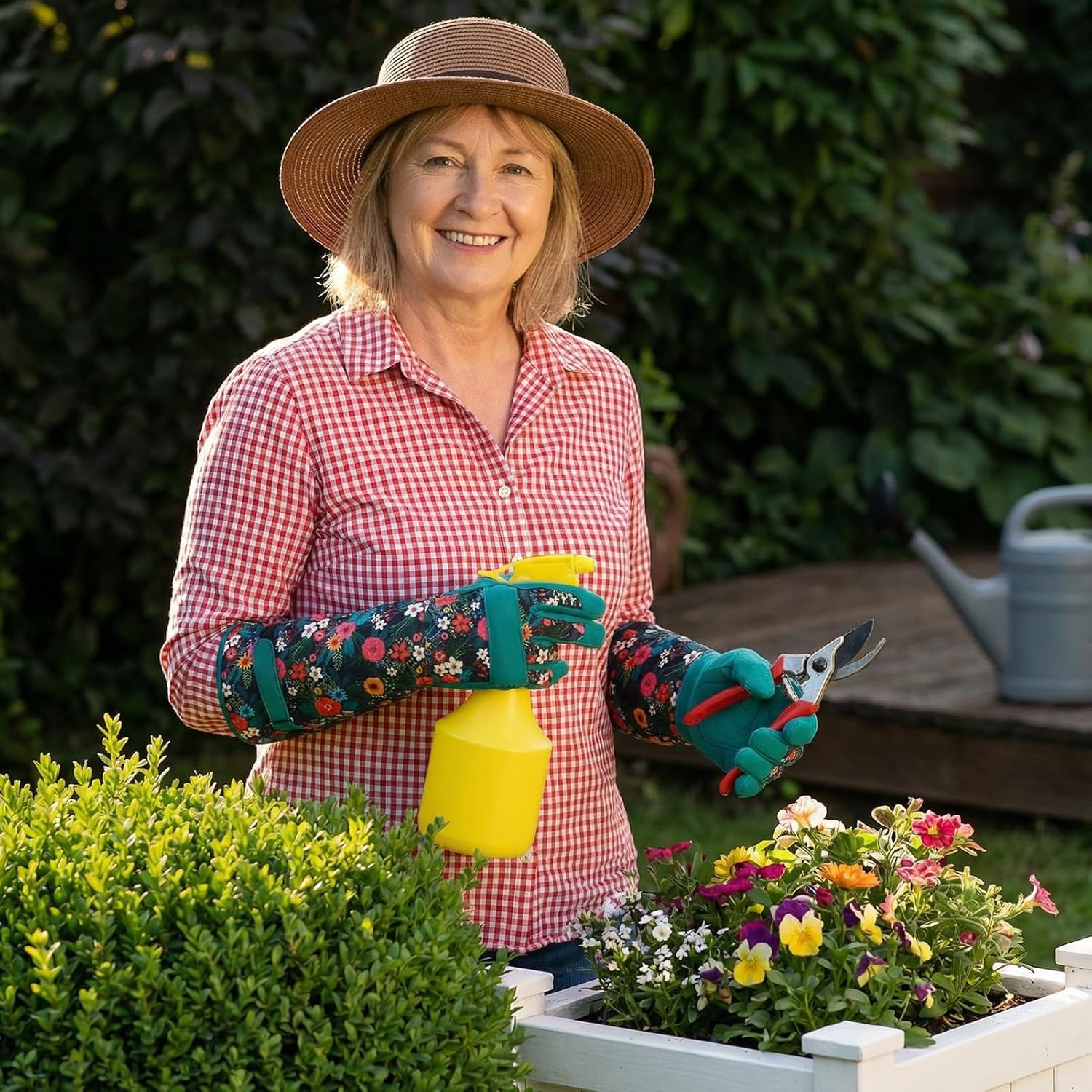 2 Pairs Gardening Gloves Thorn Proof for Women, Long And Short Leather Gardening Gloves for Rose Pruning Yard Work - Image 8