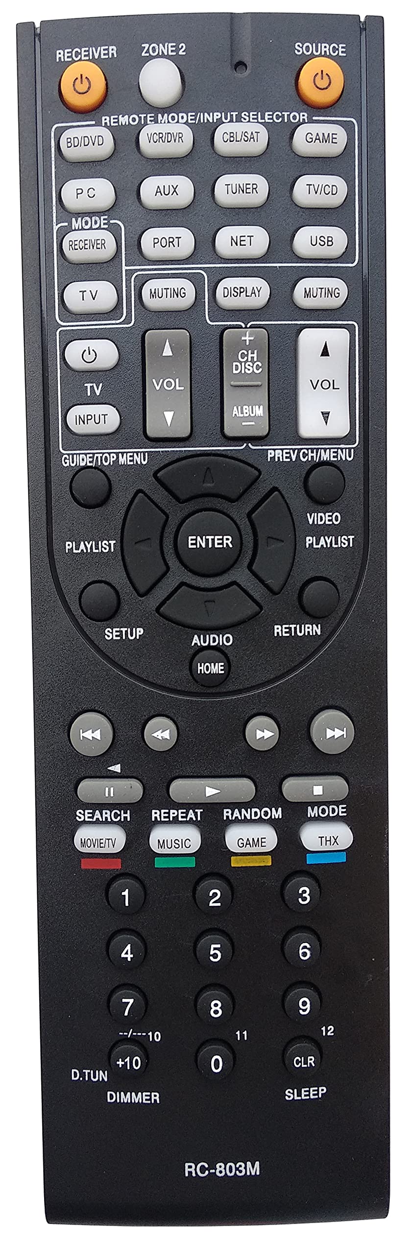 Universal Remote Compatible for ONKYO RC-803M TX-NR609 TX-NR609B HT-S7409 HT-S8409 Audio/Video Receiver Remote Control