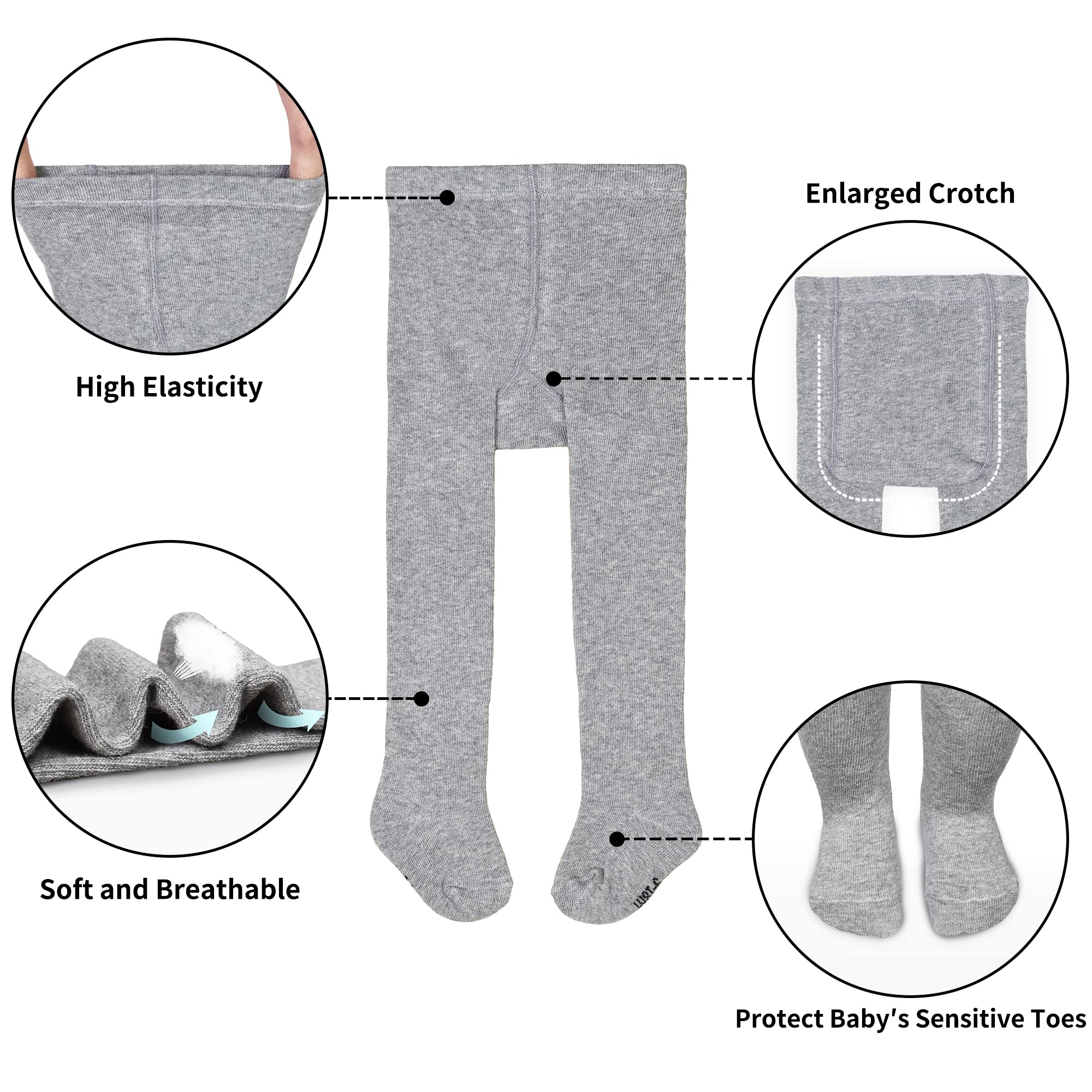 Collant in cotone lavorato a maglia (0 – 2 anni) leggings da danza per neonate e ragazze