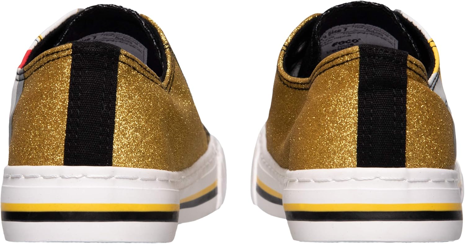 FOCO Pittsburgh Steelers NFL Womens Glitter Low Top Canvas Shoes - 7 - Image 5