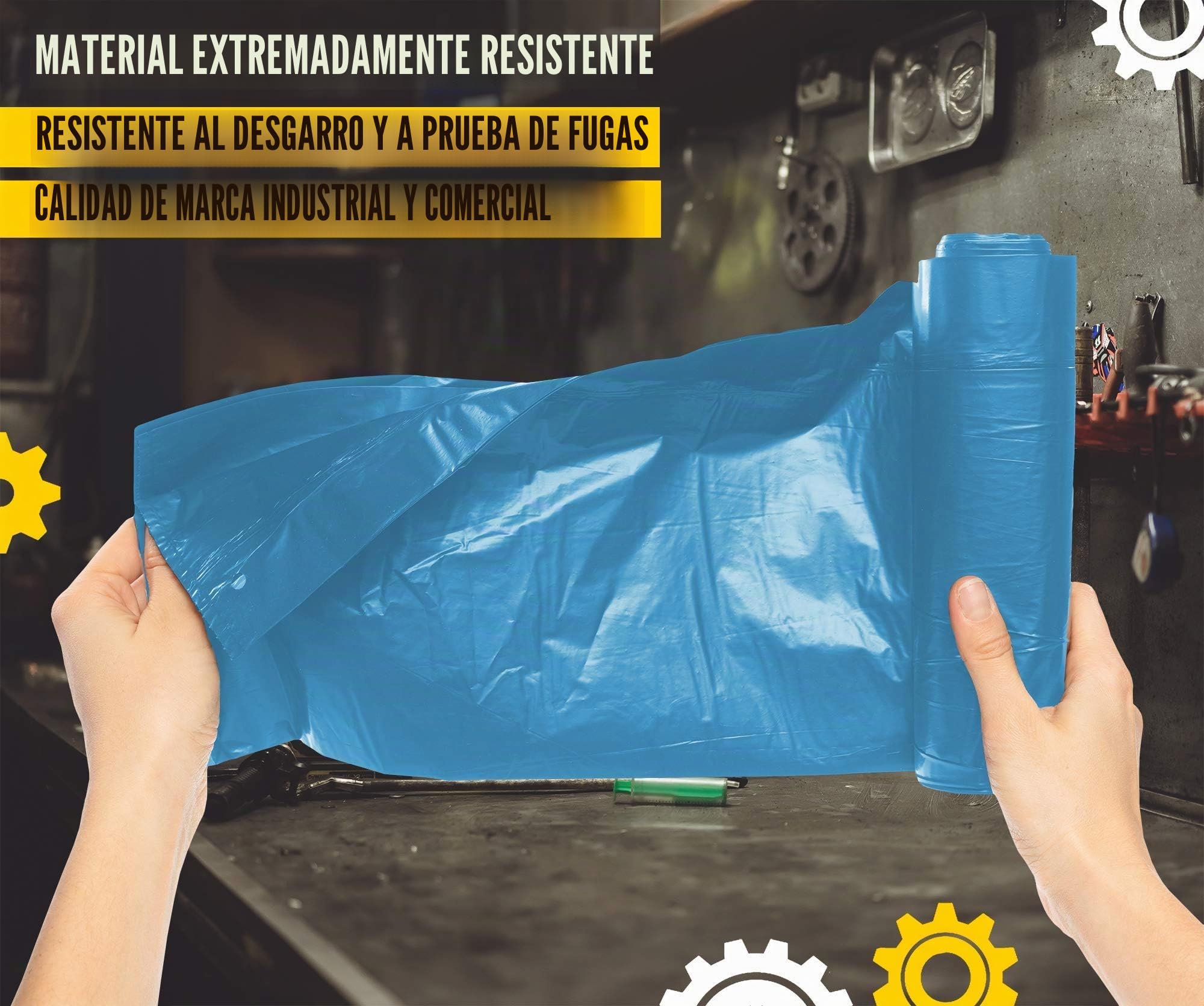 200 bolsas de basura alemanas 120L Blau - Extremadamente resistente - 200 bolsas de basura - Bolsas de basura XXL - Tipo 100 - Bolsa de basura de 120 L - 70 µ - 700x1100 mm - LDPE
