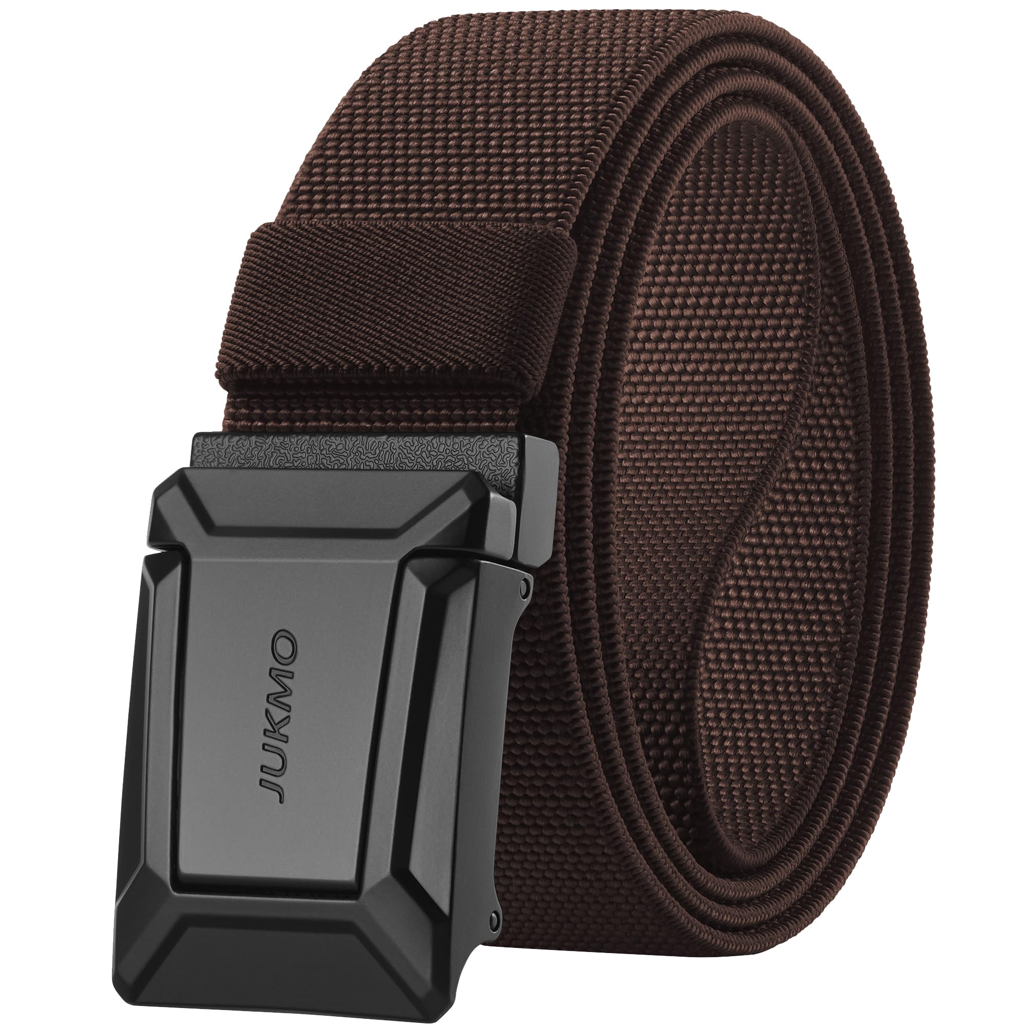 JUKMO Men's Stretch Tactical Belt, 1.5" Elastic Nylon Web with Flip Buckle | Quick Release Belt for Military Work Rigger Hiking Coffee Medium-for Waist 36"-42"(Length 49")