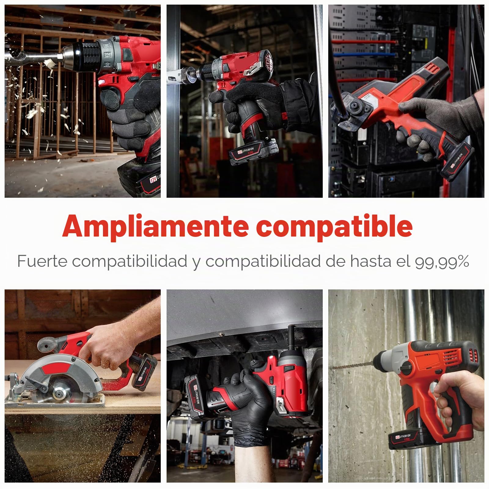 ASUNCELL 2 baterías de iones de litio de 12 V 8 Ah compatibles con Milwaukee M12B 48-11-2411 48-11-2420 48-11-2401 48-11-2402 48-11-2401 batería de repuesto para Milwaukee 12 V M12
