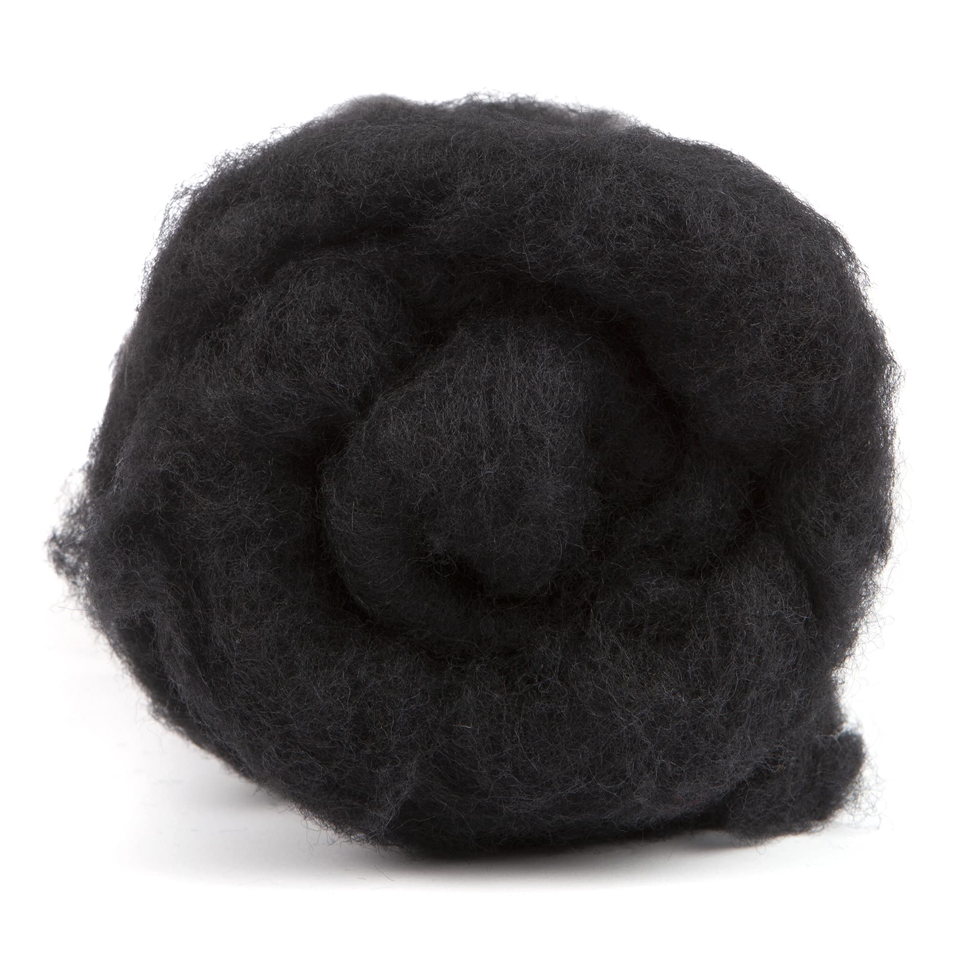 Maori Wool Carded Batting for Needle Felting, 3.5 oz, Ebony Black