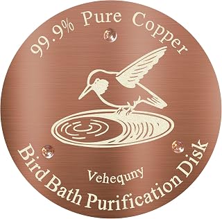 Copper Disc for Bird Bath – 99.99% Pure Copper Bird Bath Disc, 0.6mm Thick with Triple-Point Support, All-Season Use for Outdoor Birdbaths & Bowls, Universal Fit