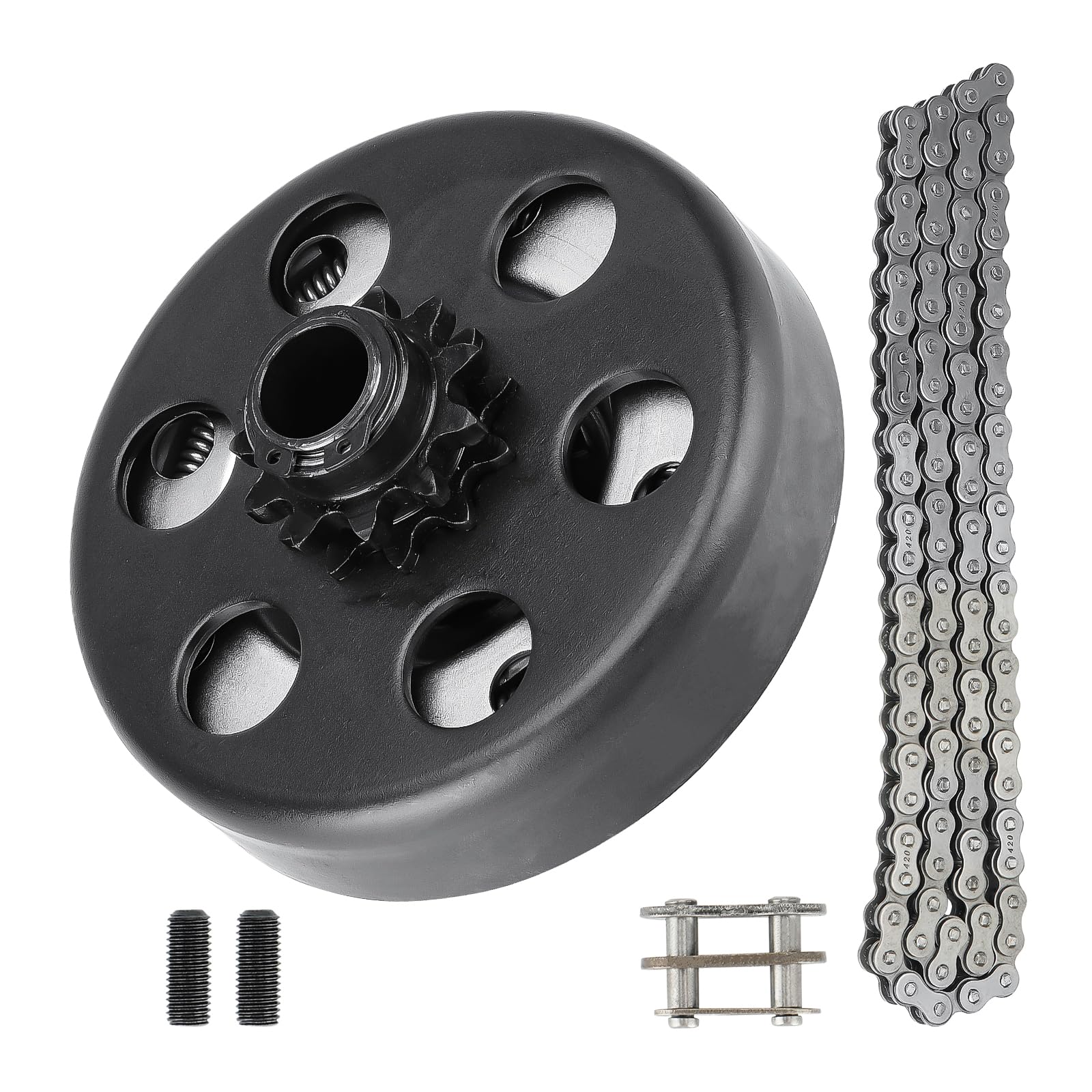 Embrague centrífugo de 1 pulgada de diámetro de 14 dientes para Go Kart Mini Bike Clutch con cadena #40/41/420, se adapta a motores con eje recto 8-13 HP